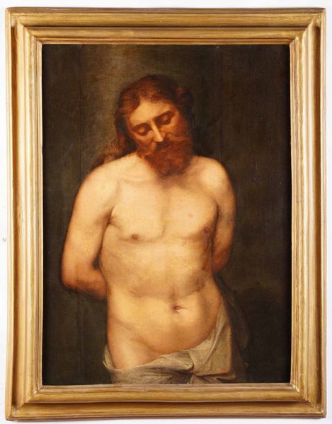 Scuola del XVII secolo Cristo alla colonna  - Asta Dipinti Antichi - Associazione Nazionale - Case d'Asta italiane