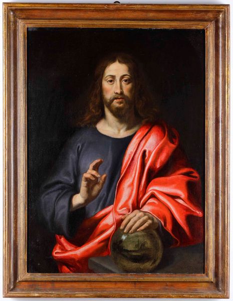 Scuola del XVIII secolo Salvator mundi  - Asta Dipinti Antichi - Associazione Nazionale - Case d'Asta italiane
