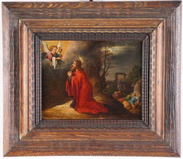 Scuola fiamminga del XVII secolo Ges nellorto del Getsemani  - Asta Dipinti Antichi - Associazione Nazionale - Case d'Asta italiane