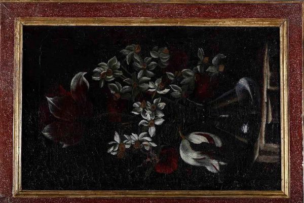 Scuola del XVII secolo Natura morta con vaso di fiori  - Asta Dipinti Antichi - Associazione Nazionale - Case d'Asta italiane