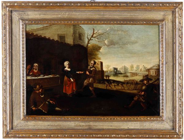 Michelangelo Cerquozzi, Cerchia di : Festa popolare  - Asta Dipinti Antichi - Associazione Nazionale - Case d'Asta italiane