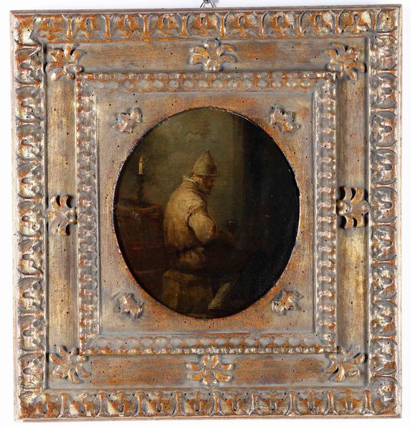 Joost Cornelisz Droochsloot : Uomo seduto di spalle  - Asta Dipinti Antichi - Associazione Nazionale - Case d'Asta italiane