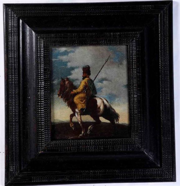 Scuola del XVIII secolo Figura a cavallo in veste orientale  - Asta Dipinti Antichi - Associazione Nazionale - Case d'Asta italiane