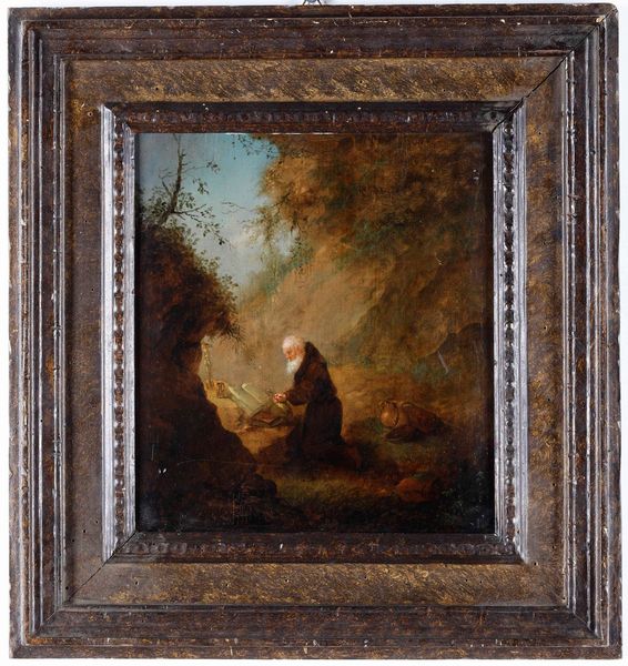 Jan Adriaensz van Staveren : Eremita in preghiera  - Asta Dipinti Antichi - Associazione Nazionale - Case d'Asta italiane