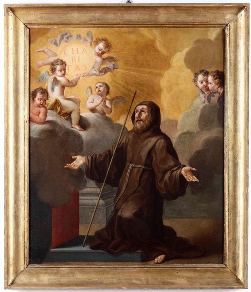 Scuola del XVIII secolo San Francesco da Paola  - Asta Dipinti Antichi - Associazione Nazionale - Case d'Asta italiane