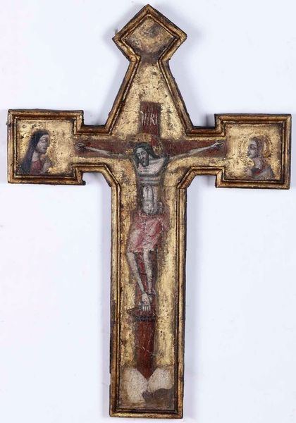 Nei modi della pittura umbra del XV secolo Crocifissione  - Asta Dipinti Antichi - Associazione Nazionale - Case d'Asta italiane
