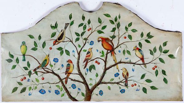 Scuola veneta del XIX secolo Coppia di pannelli con pappagallini sui rami  - Asta Dipinti Antichi - Associazione Nazionale - Case d'Asta italiane