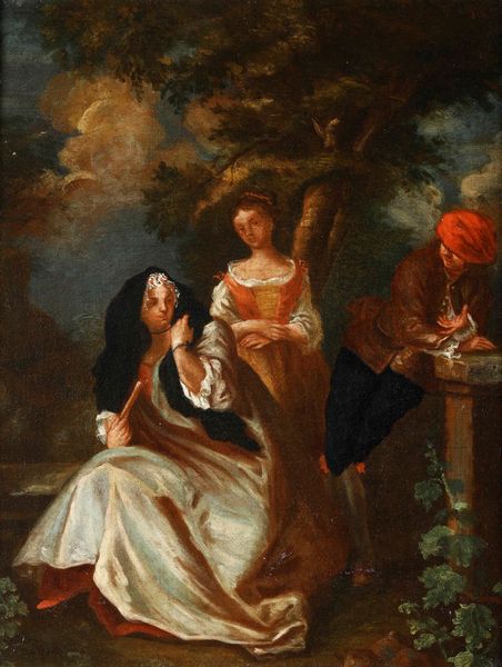 Scuola del XVIII secolo Figure in giardino  - Asta Dipinti Antichi - Associazione Nazionale - Case d'Asta italiane