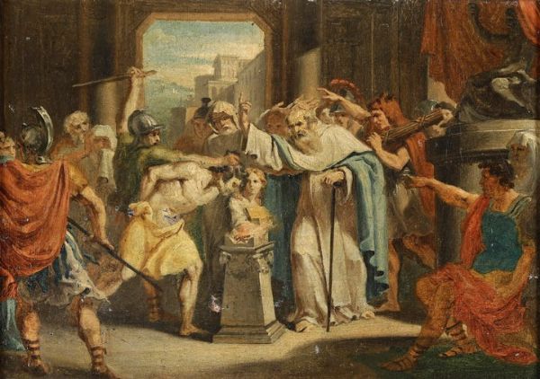 Scuola del XVIII secolo Episodi tratti dall'antichit  - Asta Dipinti Antichi - Associazione Nazionale - Case d'Asta italiane