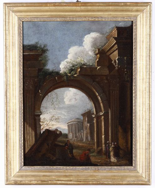 Viviano Codazzi, nei modi di : Capriccio con rovine e figure  - Asta Dipinti Antichi - Associazione Nazionale - Case d'Asta italiane