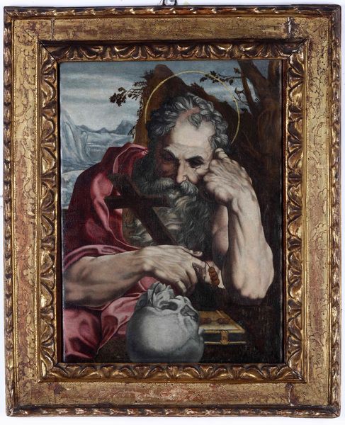 Agostino Carracci, copia da : San Girolamo in meditazione  - Asta Dipinti Antichi - Associazione Nazionale - Case d'Asta italiane