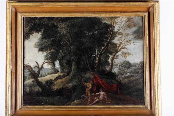Scuola del XVII secolo Venere e Adone  - Asta Dipinti Antichi - Associazione Nazionale - Case d'Asta italiane
