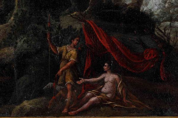 Scuola del XVII secolo Venere e Adone  - Asta Dipinti Antichi - Associazione Nazionale - Case d'Asta italiane