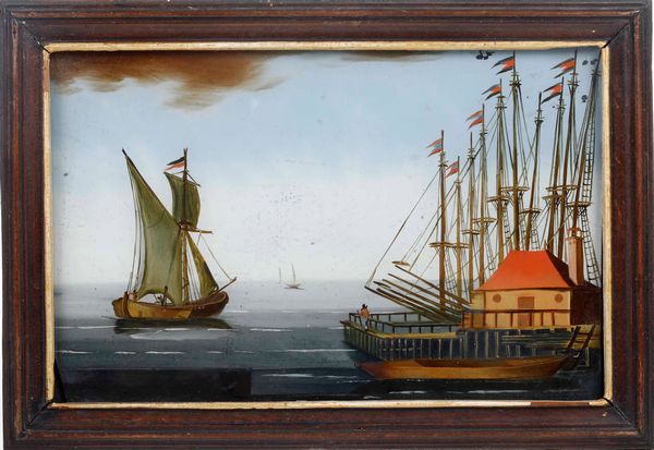 Scuola del XVIII secolo Vedute costiere  - Asta Dipinti Antichi - Associazione Nazionale - Case d'Asta italiane