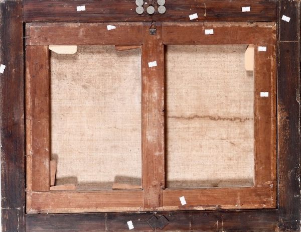 Scuola fiamminga del XVII secolo Scena di genere con contadini  - Asta Dipinti Antichi - Associazione Nazionale - Case d'Asta italiane