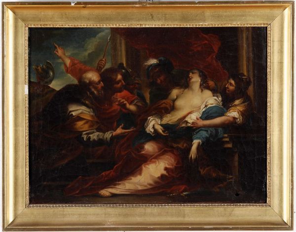 Scuola genovese del XVII secolo Morte di Lucrezia <BR>Principe morente<BR>  - Asta Dipinti Antichi - Associazione Nazionale - Case d'Asta italiane
