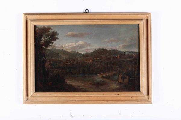 Hendrick Frans Van Lint, alla maniera di : Paesaggi con cittadelle sullo sfondo  - Asta Dipinti Antichi - Associazione Nazionale - Case d'Asta italiane