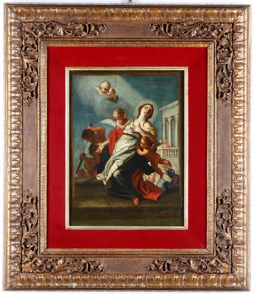 Giacinto Diano : Sant'Eurosia sorretta dagli angeli  - Asta Dipinti Antichi - Associazione Nazionale - Case d'Asta italiane