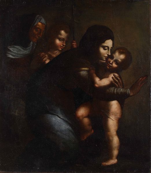 Scuola dell'Italia centrale del XVII secolo Madonna con Bambino, Sant'Anna e San Giovannino  - Asta Dipinti Antichi - Associazione Nazionale - Case d'Asta italiane