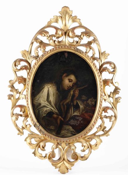 Scuola del XVIII secolo Ritratto di San Luigi Gonzaga  - Asta Dipinti Antichi - Associazione Nazionale - Case d'Asta italiane