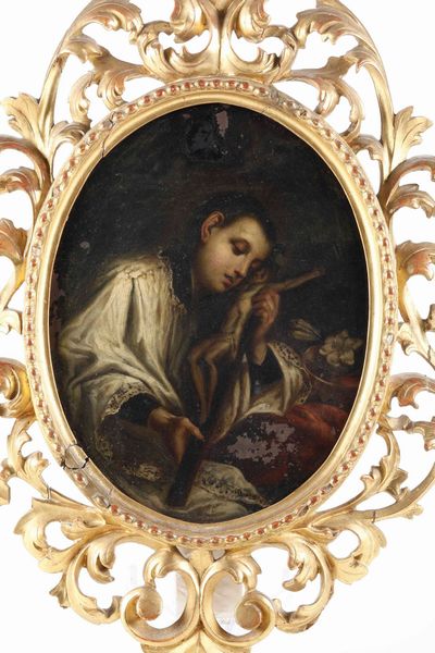 Scuola del XVIII secolo Ritratto di San Luigi Gonzaga  - Asta Dipinti Antichi - Associazione Nazionale - Case d'Asta italiane