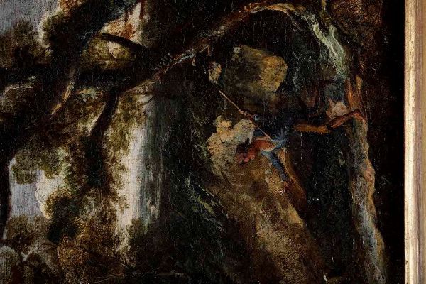 Antonio Francesco Peruzzini, alla maniera di : Paesaggio con pastore  - Asta Dipinti Antichi - Associazione Nazionale - Case d'Asta italiane