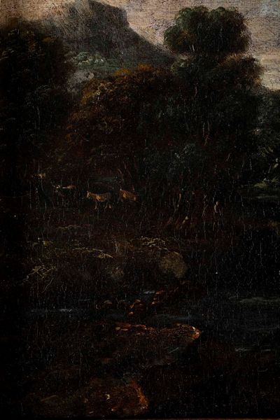 Antonio Francesco Peruzzini, alla maniera di : Paesaggio con pastore  - Asta Dipinti Antichi - Associazione Nazionale - Case d'Asta italiane