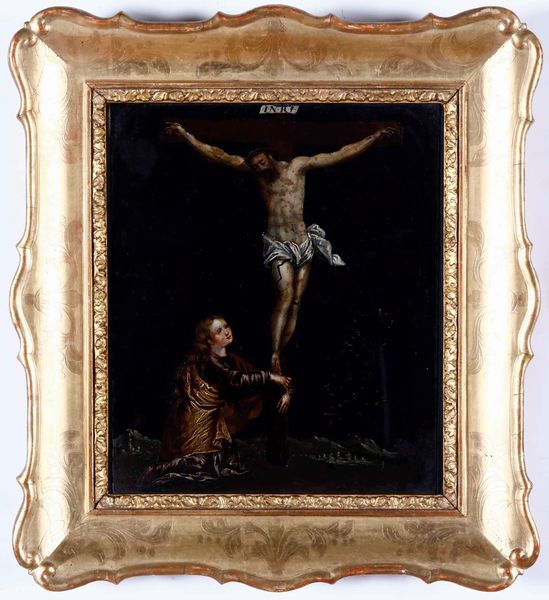 Scuola del XVII secolo Crocifissione  - Asta Dipinti Antichi - Associazione Nazionale - Case d'Asta italiane