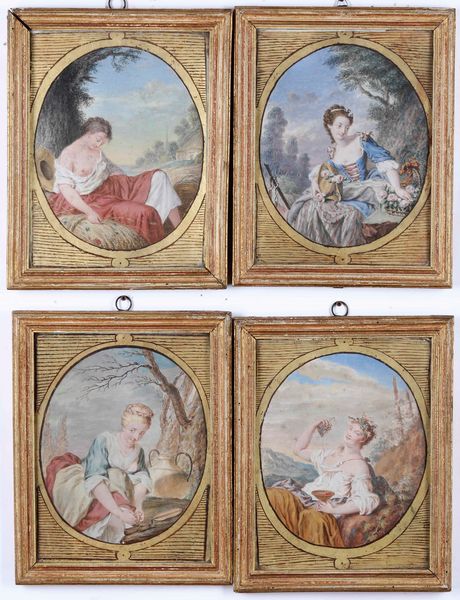 Scuola del XVIII secolo Allegorie delle quattro stagioni  - Asta Dipinti Antichi - Associazione Nazionale - Case d'Asta italiane