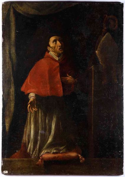 Scuola del XVII secolo San Carlo Borromeo  - Asta Dipinti Antichi - Associazione Nazionale - Case d'Asta italiane