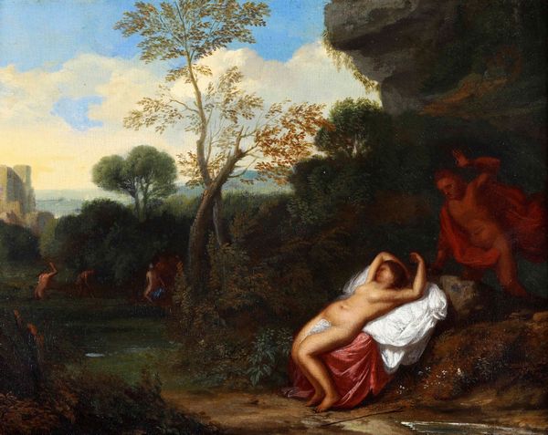 Cornelis van Poelenburgh, Seguace di : La morte di Procri  - Asta Dipinti Antichi - Associazione Nazionale - Case d'Asta italiane