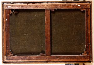 Scuola romana del XVIII secolo Paesaggio con cavaliere  - Asta Dipinti Antichi - Associazione Nazionale - Case d'Asta italiane