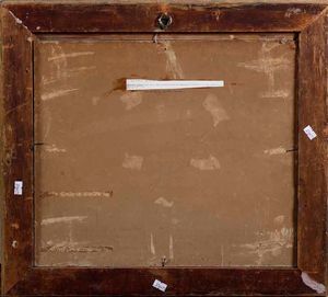 Julien Renevier : Interno di biblioteca Abbazia della Verna  - Asta Dipinti Antichi - Associazione Nazionale - Case d'Asta italiane