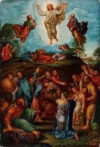 Raffaello Sanzio, copia da : La Trasfigurazione  - Asta Dipinti Antichi - Associazione Nazionale - Case d'Asta italiane