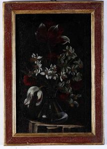 Scuola del XVII secolo Natura morta con vaso di fiori  - Asta Dipinti Antichi - Associazione Nazionale - Case d'Asta italiane