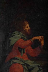 Scuola del XVII secolo Cristo e la Samaritana al pozzo  - Asta Dipinti Antichi - Associazione Nazionale - Case d'Asta italiane