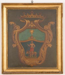 Scuola del XVIII secolo Stemma nobiliare  - Asta Dipinti Antichi - Associazione Nazionale - Case d'Asta italiane