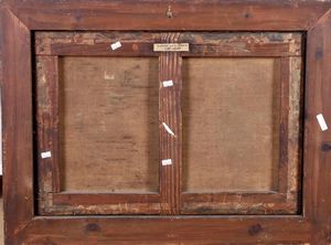 Scuola del XVII-XVIII secolo Paesaggio con viandanti  - Asta Dipinti Antichi - Associazione Nazionale - Case d'Asta italiane