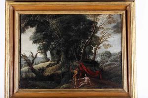 Scuola del XVII secolo Venere e Adone  - Asta Dipinti Antichi - Associazione Nazionale - Case d'Asta italiane