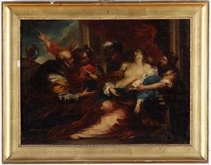 Scuola genovese del XVII secolo Morte di Lucrezia <BR>Principe morente<BR>  - Asta Dipinti Antichi - Associazione Nazionale - Case d'Asta italiane