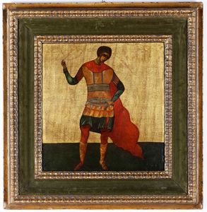 Icona raffigurante Arcangelo Michele, Russia, XIX secolo  - Asta Dipinti Antichi - Associazione Nazionale - Case d'Asta italiane