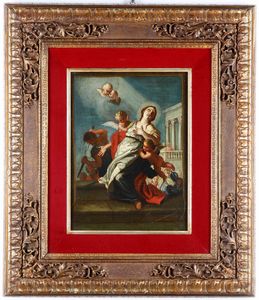 Giacinto Diano : Sant'Eurosia sorretta dagli angeli  - Asta Dipinti Antichi - Associazione Nazionale - Case d'Asta italiane