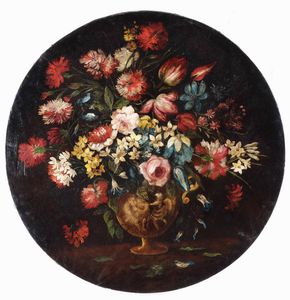 Andrea Scacciati, nei modi di : Nature morte con vasi di fiori  - Asta Dipinti Antichi - Associazione Nazionale - Case d'Asta italiane