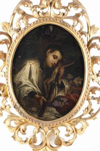 Scuola del XVIII secolo Ritratto di San Luigi Gonzaga  - Asta Dipinti Antichi - Associazione Nazionale - Case d'Asta italiane