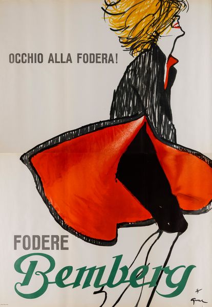 Gruau Renè : Fodere Bemberg.  - Asta POP Culture e Manifesti d'epoca - Associazione Nazionale - Case d'Asta italiane