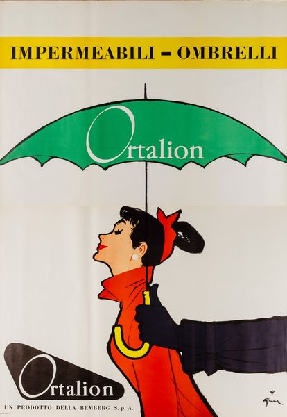 Gruau Renè : Impermeabili Ombrelli Ortalion.  - Asta POP Culture e Manifesti d'epoca - Associazione Nazionale - Case d'Asta italiane