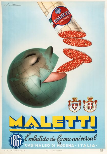 Artista non identificato : Maletti salami -  Embutido de fama universal.  - Asta POP Culture e Manifesti d'epoca - Associazione Nazionale - Case d'Asta italiane