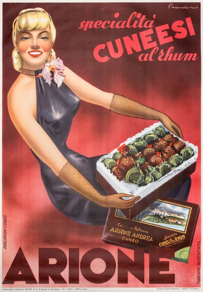 CARLO PRANDONI : Specialit Cuneesi al rhum.  - Asta POP Culture e Manifesti d'epoca - Associazione Nazionale - Case d'Asta italiane
