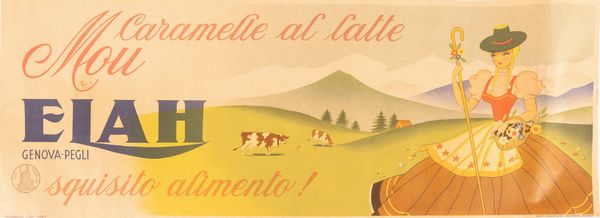 Anonimo : Caramelle al latte Mou Elah.  - Asta POP Culture e Manifesti d'epoca - Associazione Nazionale - Case d'Asta italiane
