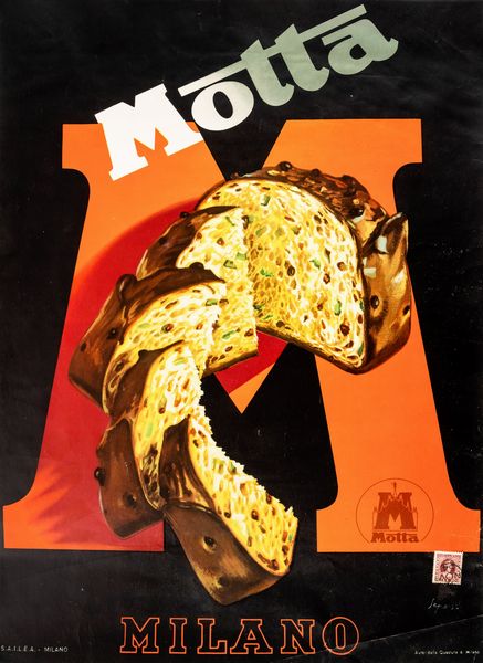 Severo Pozzati “Sepo” : Panettone Motta - Milano.  - Asta POP Culture e Manifesti d'epoca - Associazione Nazionale - Case d'Asta italiane